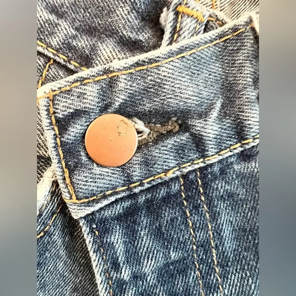 Parke Shortie Crossover Short in Denim Blue high rise baggy vintage long