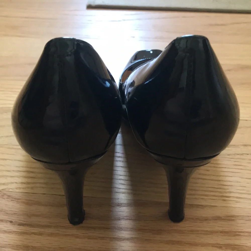 Cole Haan Nike Air Peep Toe Black Patent Pumps Size 10