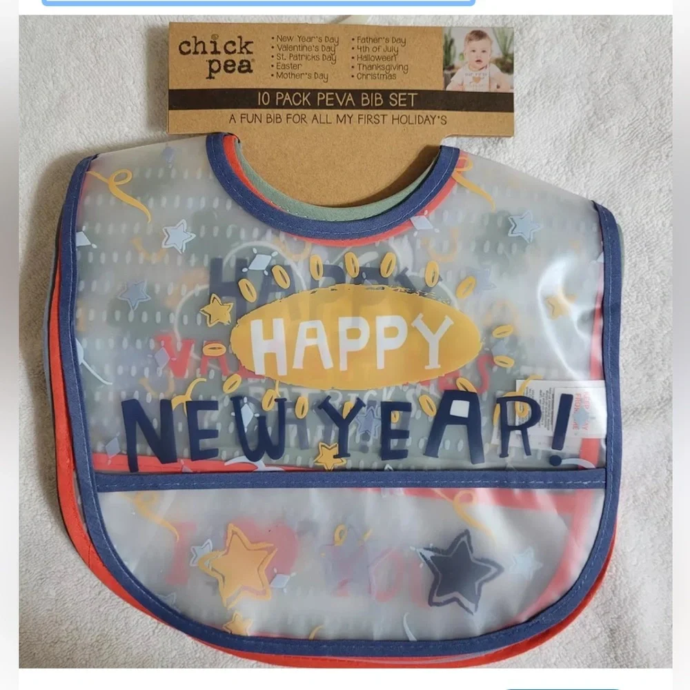 NWT pack of 10 CHICK PEA Baby Bibs,
