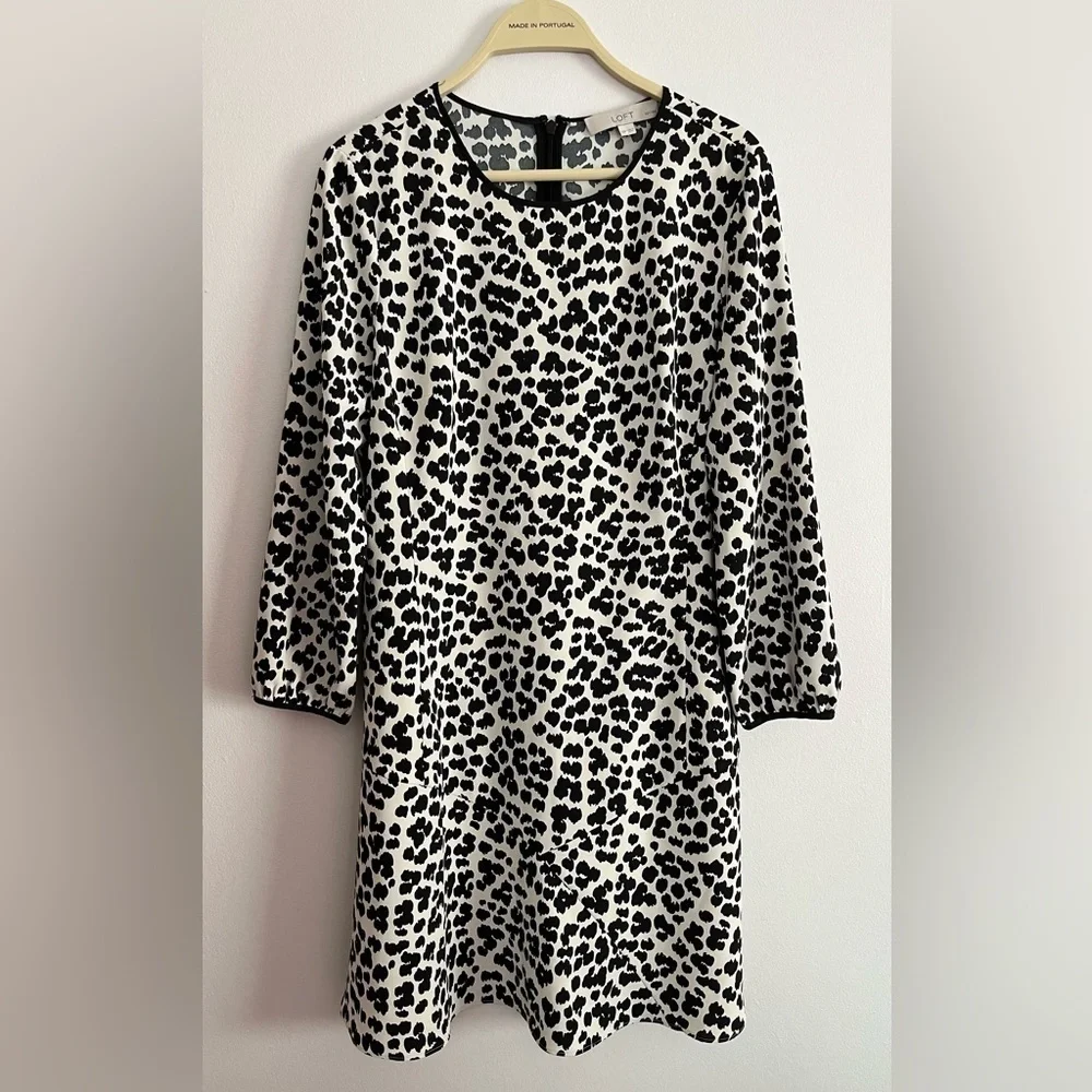 Loft animal print sheath dress 10P