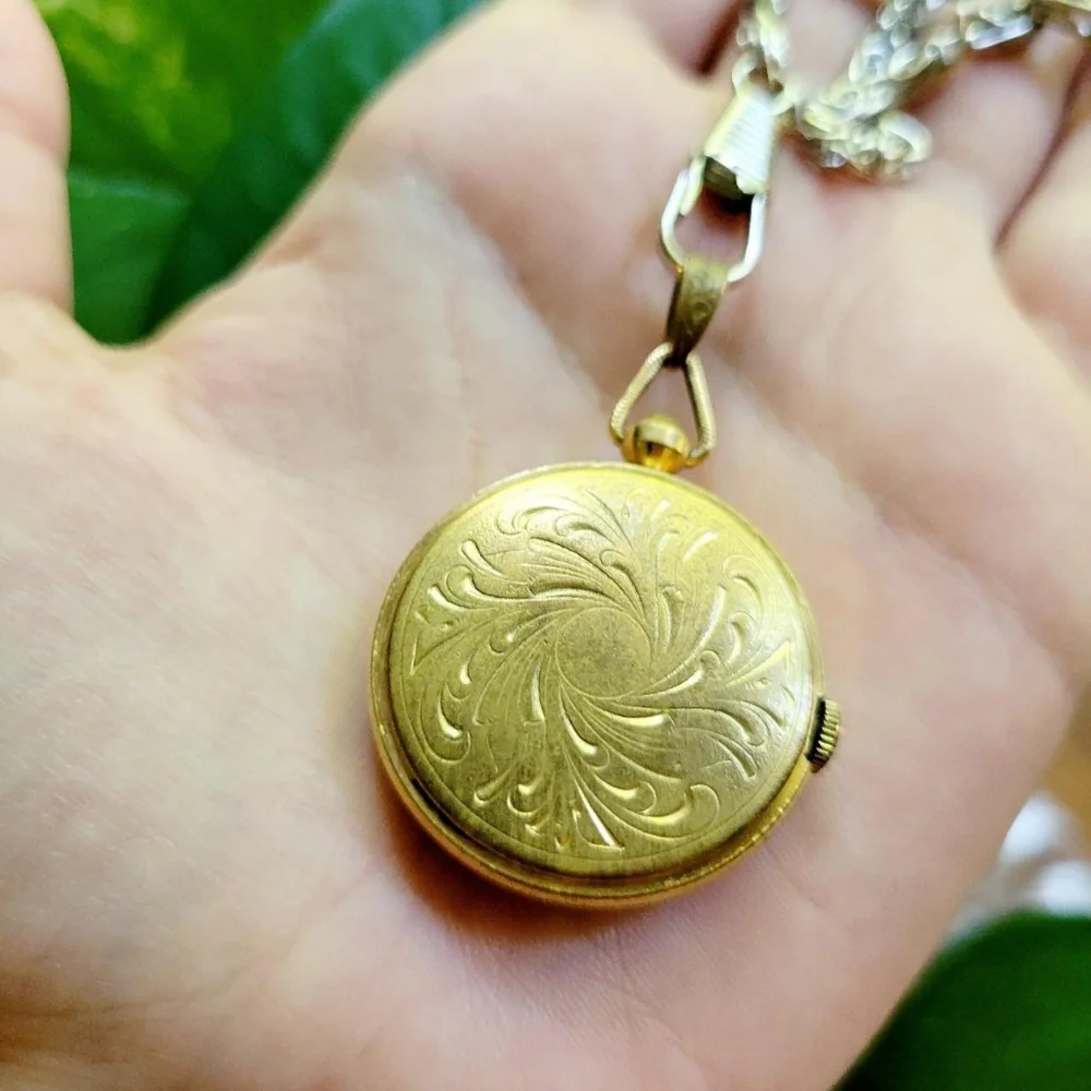 Vintage Polaris 17 Jewels Incabloc Roman Numerals Dainty Gold Pocket Watch
