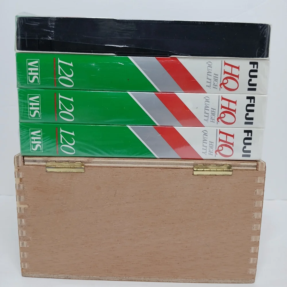 FUJI Film HQ High Quality 120 Min Blank VHS Tapes 4-Pack Factory Sealed