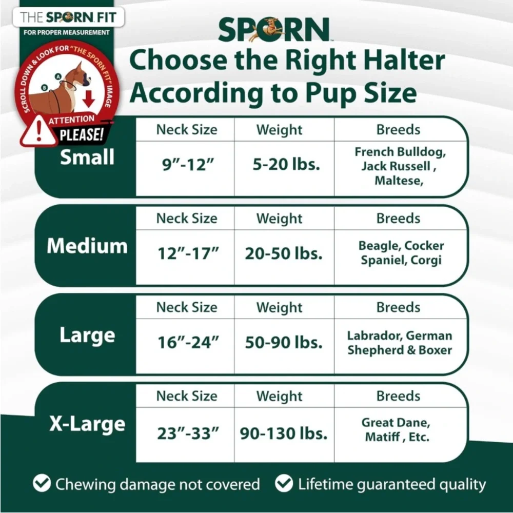 New Sporn Original Training Halter, No Pull Harness Medium Size Dog with Blue