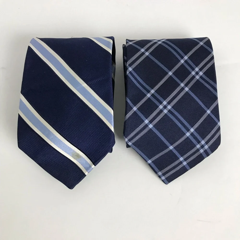 Tommy Hilfiger Blue Striped Silk Ties Bundle of 2 Mens Office Academia Preppy