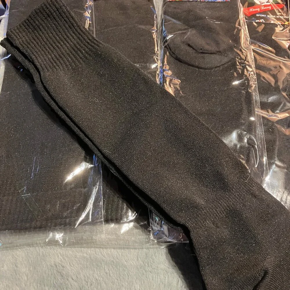 Unisex Athletic Knee High Socks by Xiong Bang Black Size Large