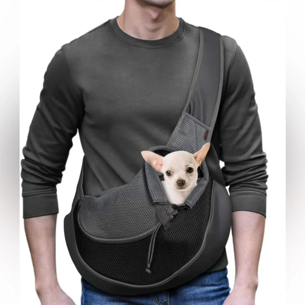 YUDODO Pet Dog Sling Carrier Breathable Mesh Travel Safe Sling Bag Carrier