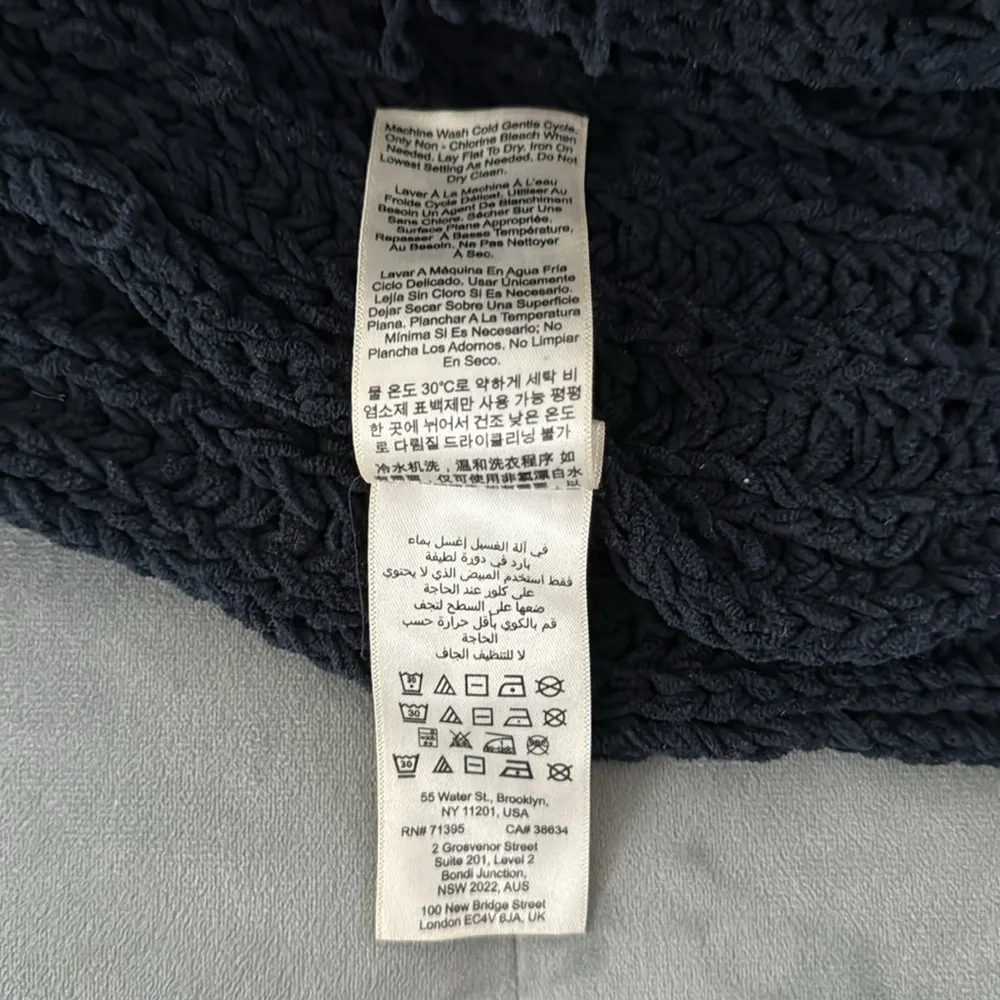 West Elm Knitted Dark Navy Blue Throw Blanket 50 x 60