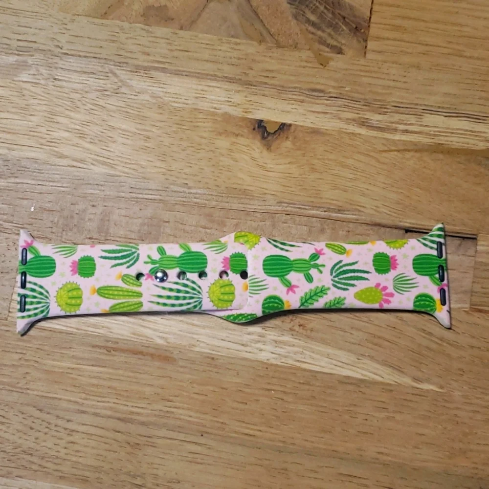 Unbranded Silicone Watch band cactus and pink Size 38,40,42 mm