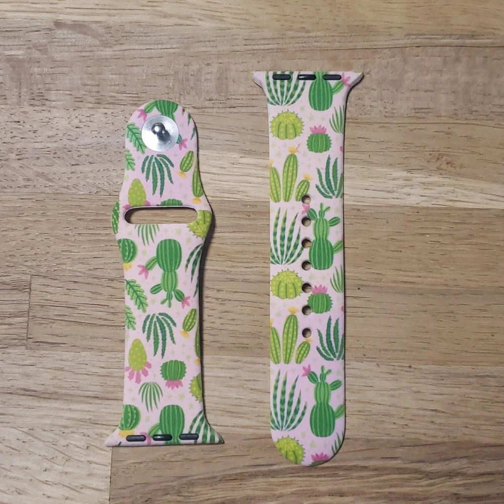 Unbranded Silicone Watch band cactus and pink Size 38,40,42 mm