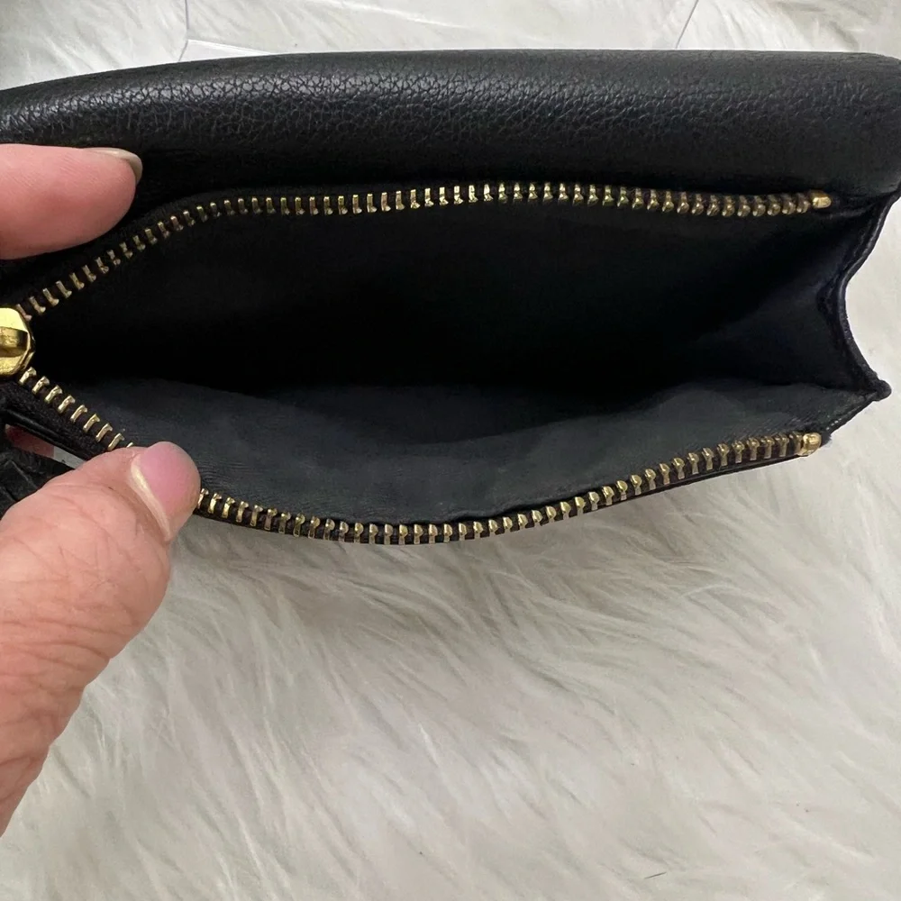 FOSSIL Black Leather 2017 Belt Bag and card holder