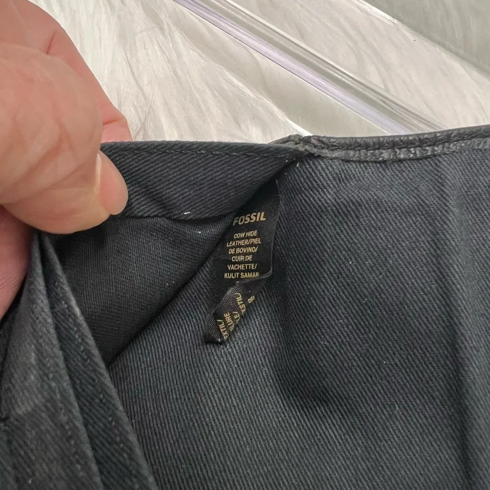 FOSSIL Black Leather 2017 Belt Bag and card holder
