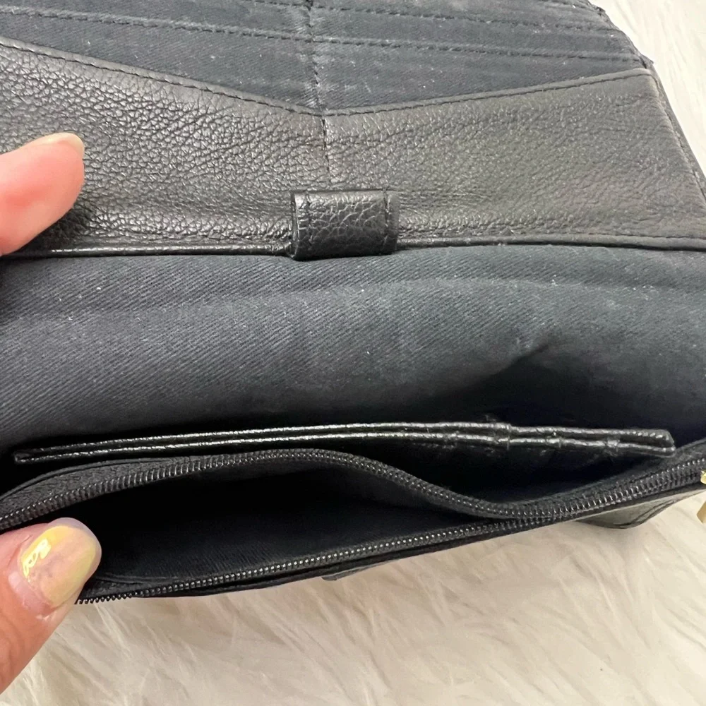 FOSSIL Black Leather 2017 Belt Bag and card holder