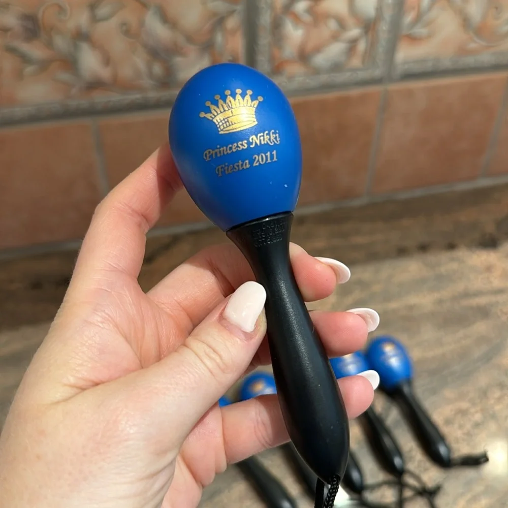 Blue & Black Maracas 🪇 with Bottle Opener Party Favors - 6pcs
