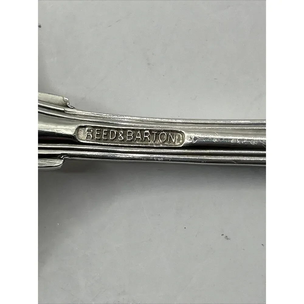 Vtg Reed & Barton Silverware Serving Set Clam Shell Design Spoon & Fork