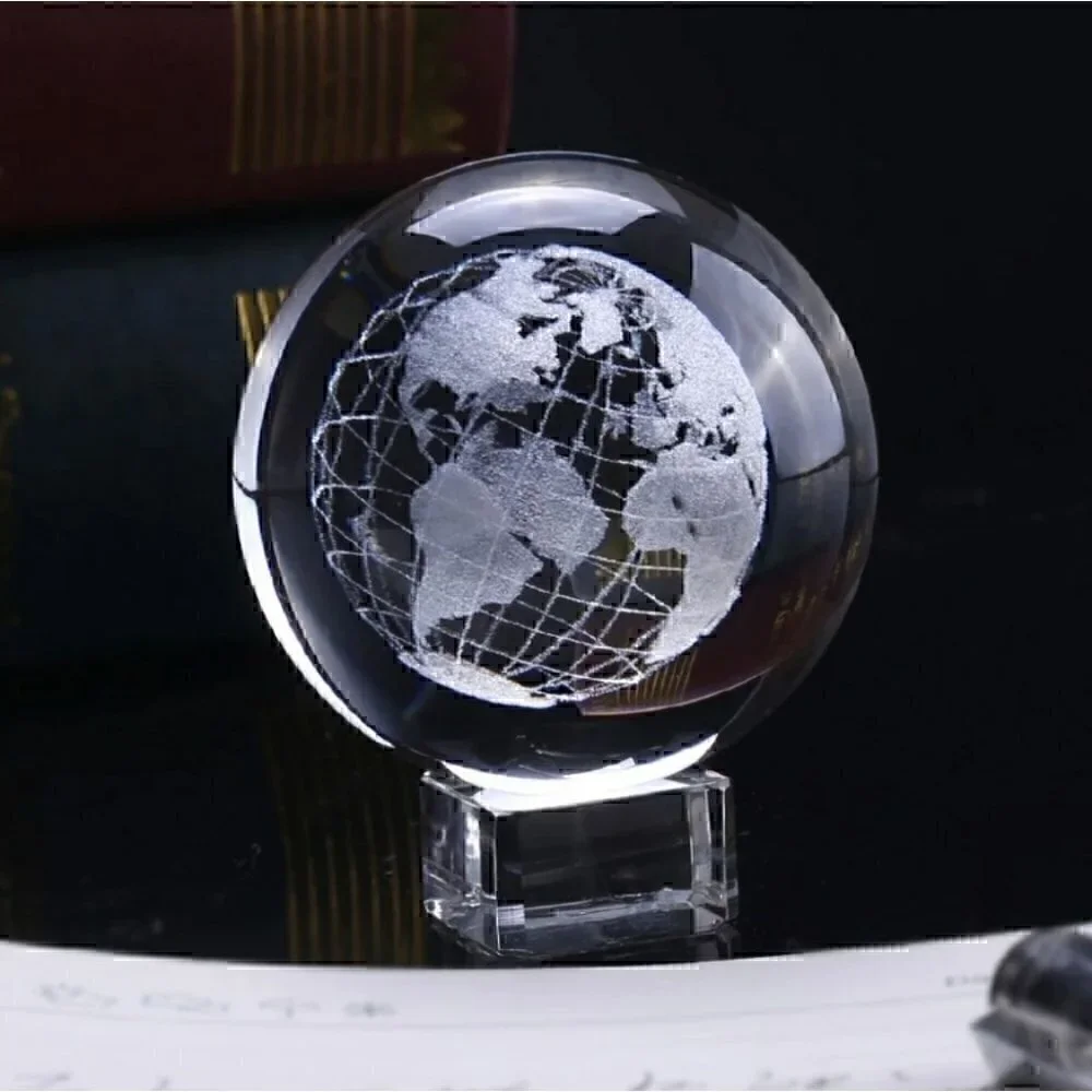 6cm 3D Crystal Ball Glass Laser Engraved Miniature