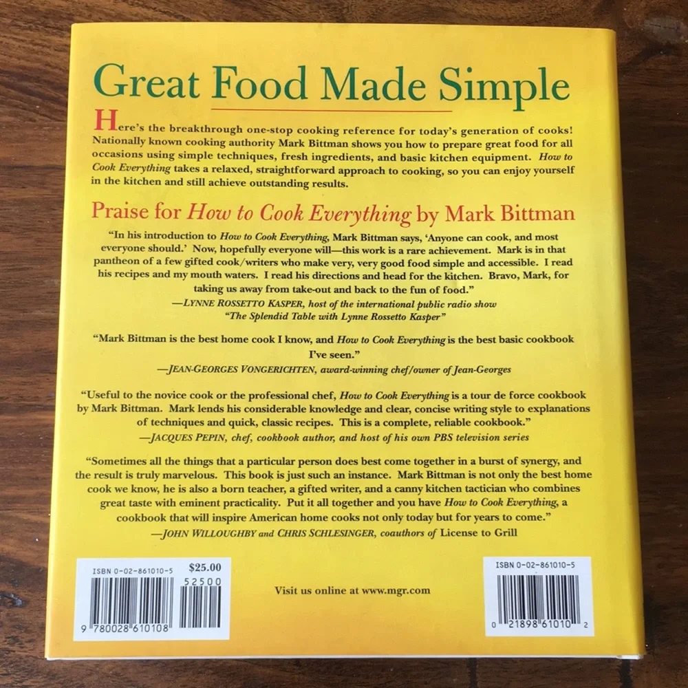 Mark Bittman - How to Cook Everything: Simple Recipes for Great Food cookbook HC