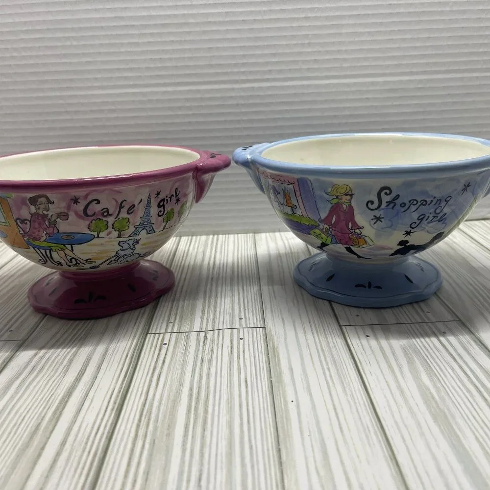 Set of Two Jennifer Brinley Certified International Bowls