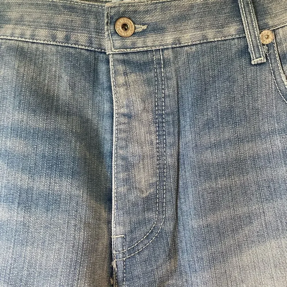 Parish Nation Y2K Distressed Medium Wash Straight Jeans Size 42x32