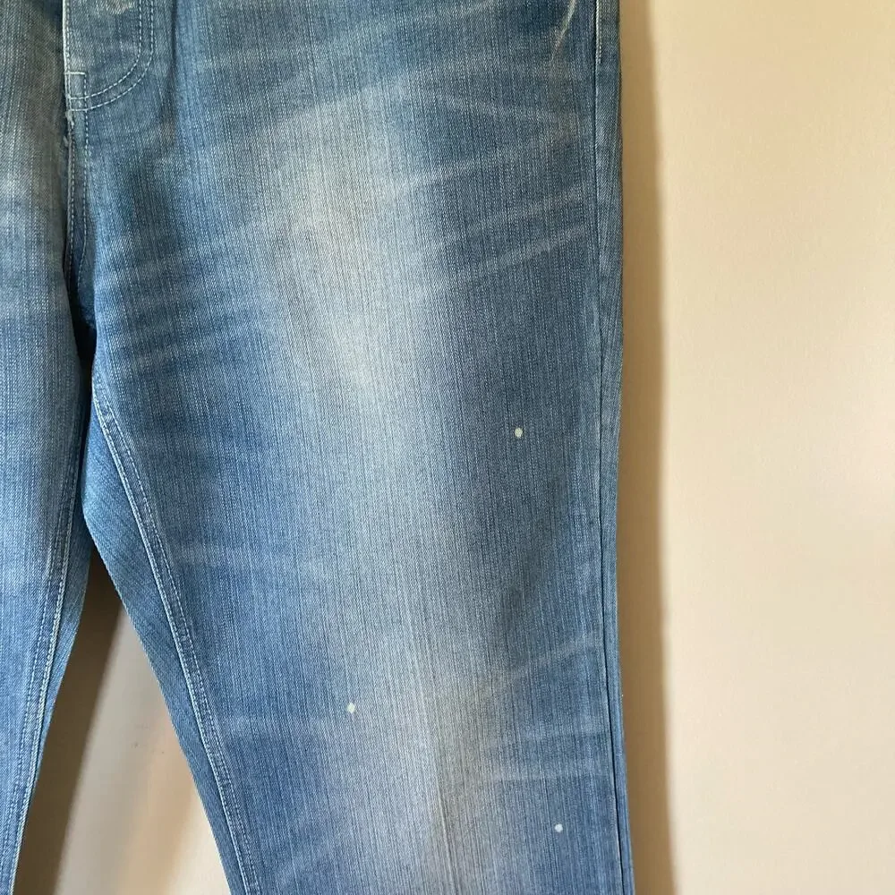 Parish Nation Y2K Distressed Medium Wash Straight Jeans Size 42x32