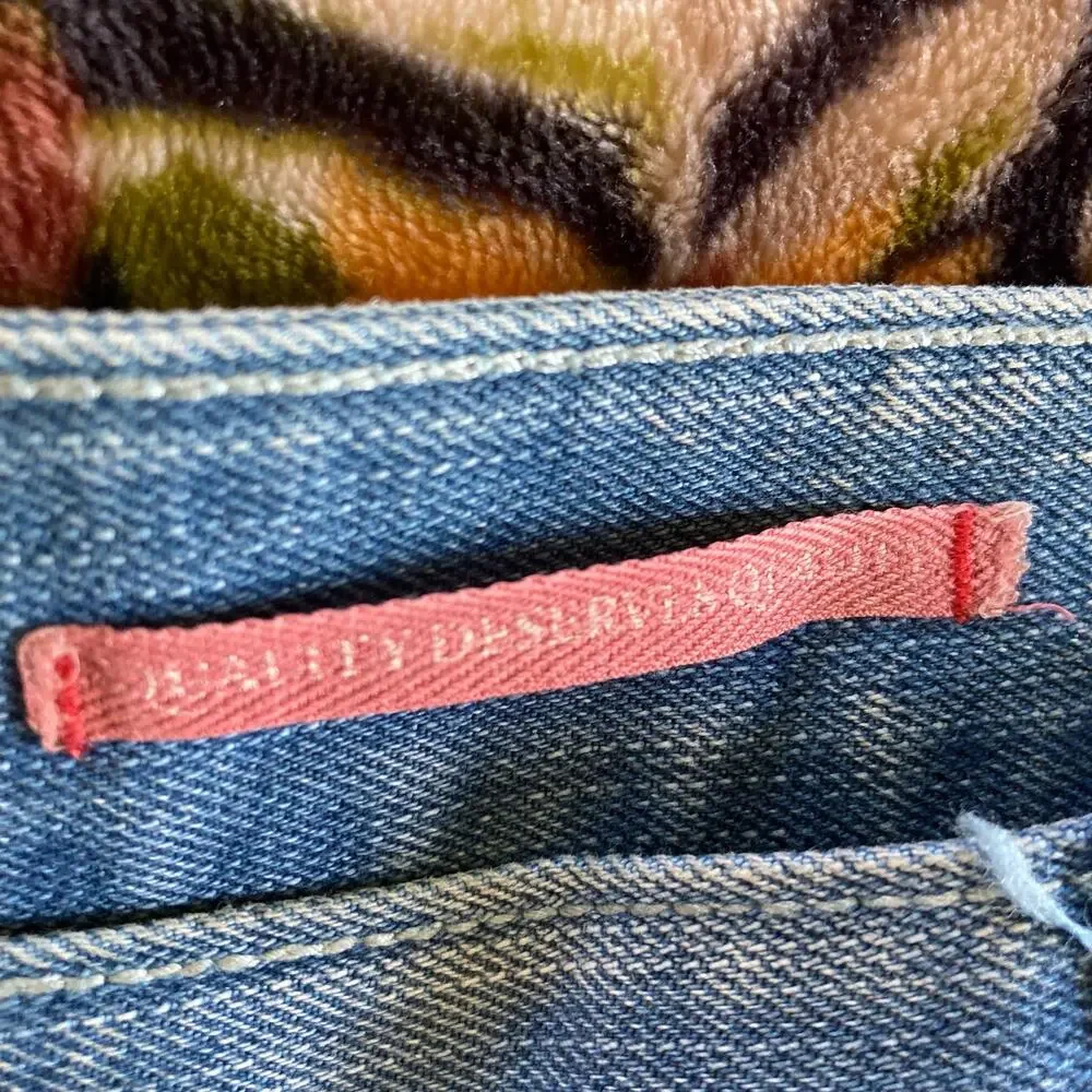 Parish Nation Y2K Distressed Medium Wash Straight Jeans Size 42x32