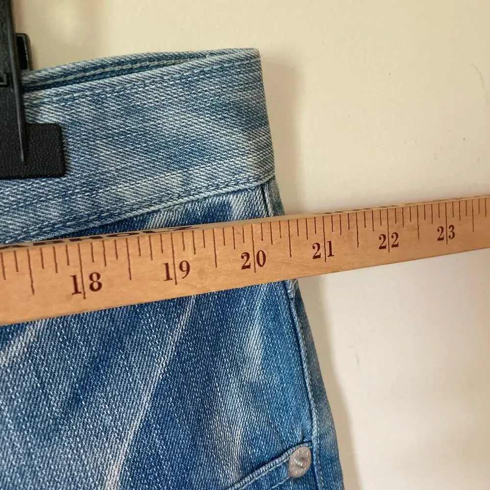 Parish Nation Y2K Distressed Medium Wash Straight Jeans Size 42x32