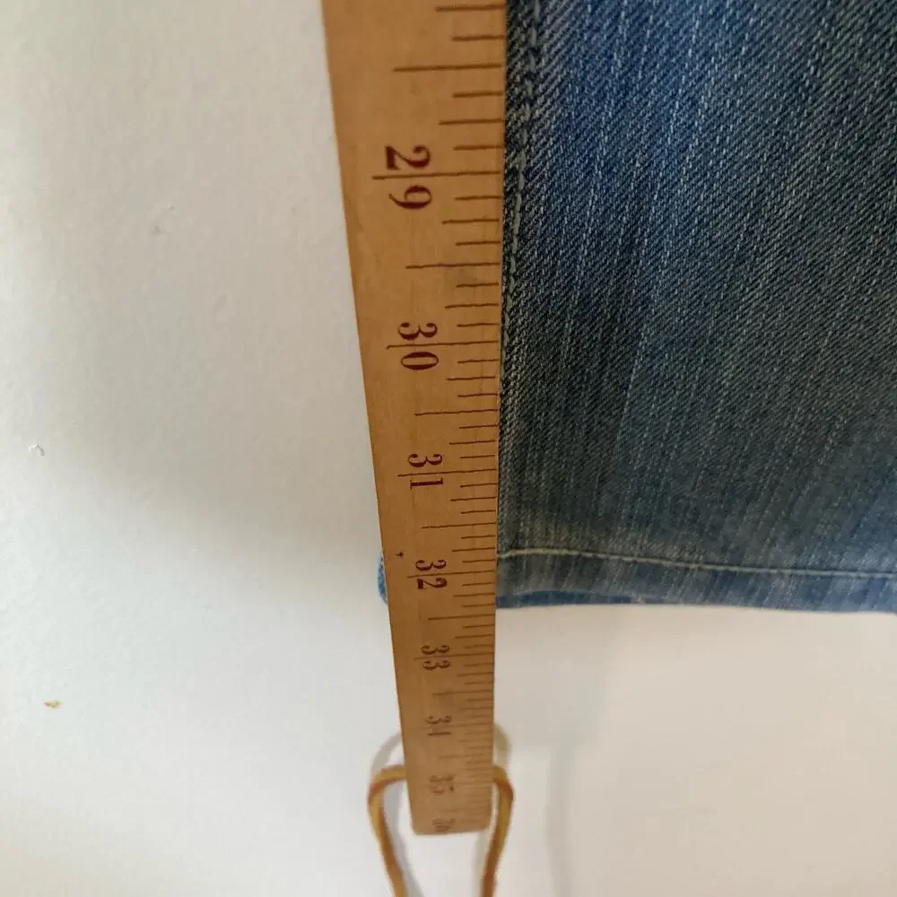 Parish Nation Y2K Distressed Medium Wash Straight Jeans Size 42x32
