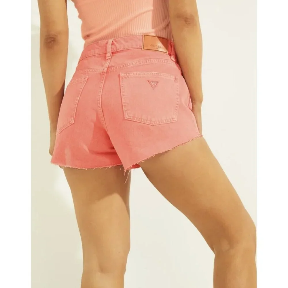 Guess Women’s Manila High Rise Short In Coral Size 31
