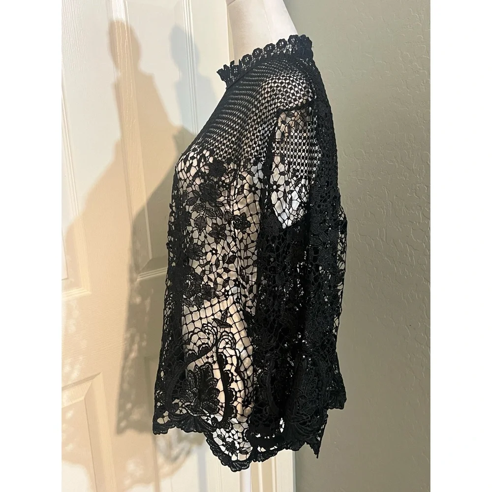 Bold Elements Size X-Large 3/4 Sleeve Blouse Black