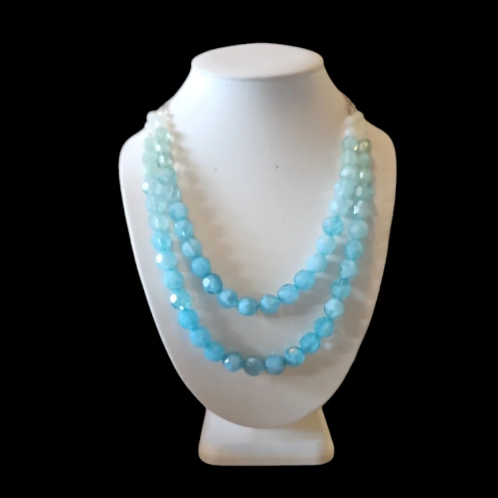 Vintage Long Beaded Crystal Necklace.