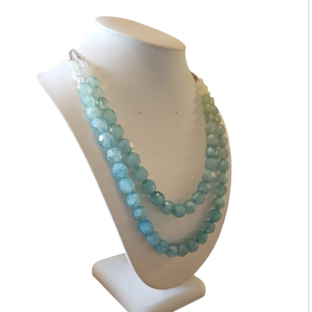 Vintage Long Beaded Crystal Necklace.