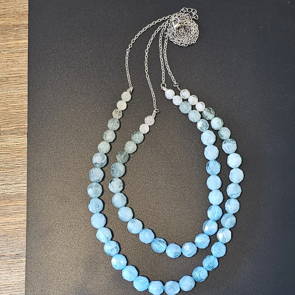 Vintage Long Beaded Crystal Necklace.