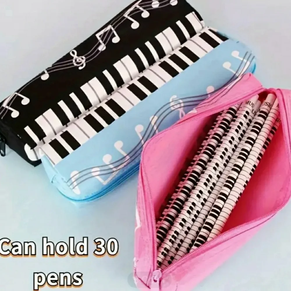 NEW Piano Music Black and White Pencil Case
