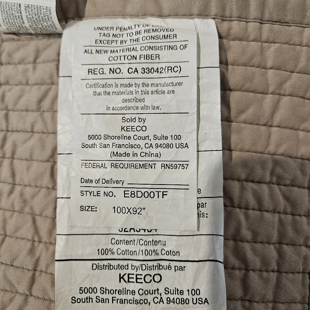 N/A 100% cotton