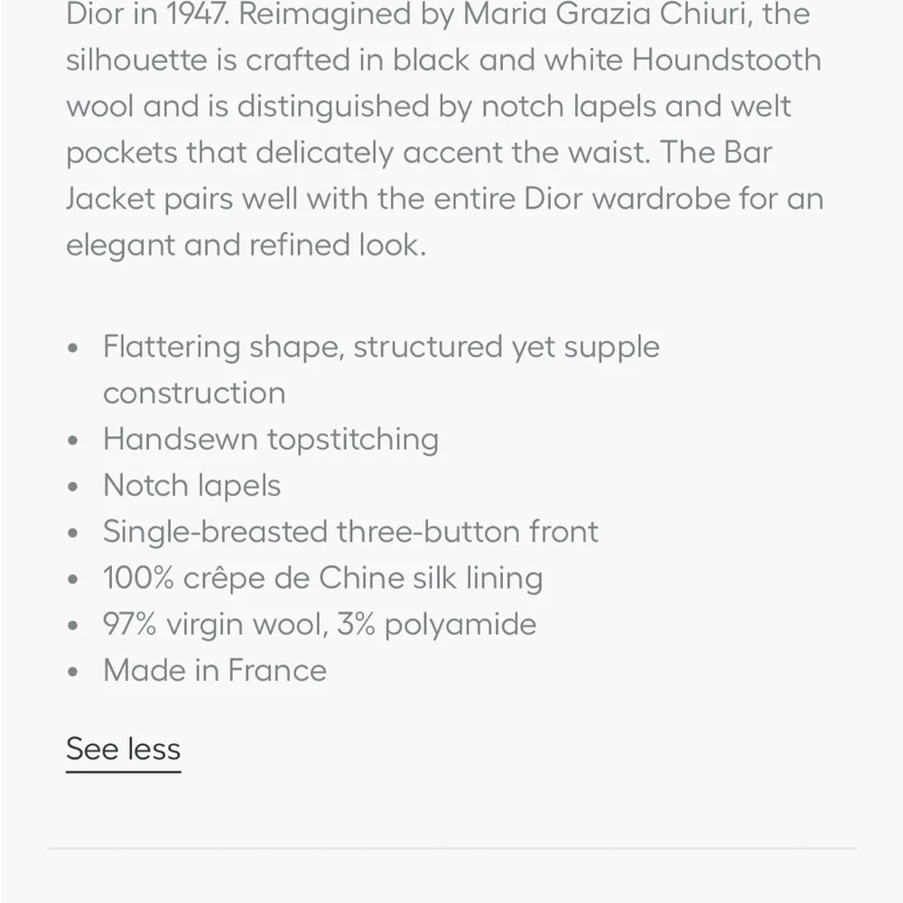 Dior white originally