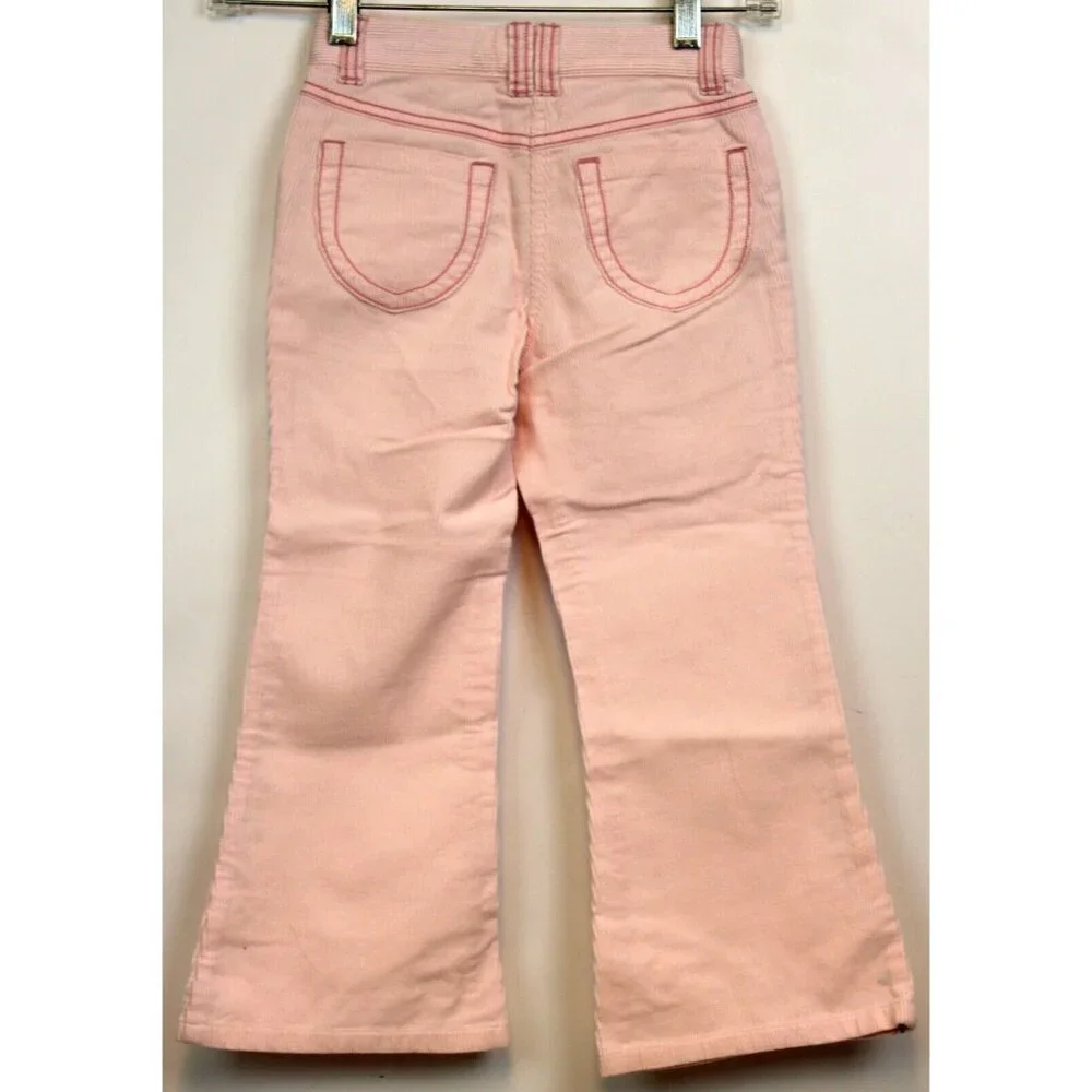 2006 Gymboree Park City Luxe Pink Corduroy Western Seam Pants sz 5 10 NWT Flared
