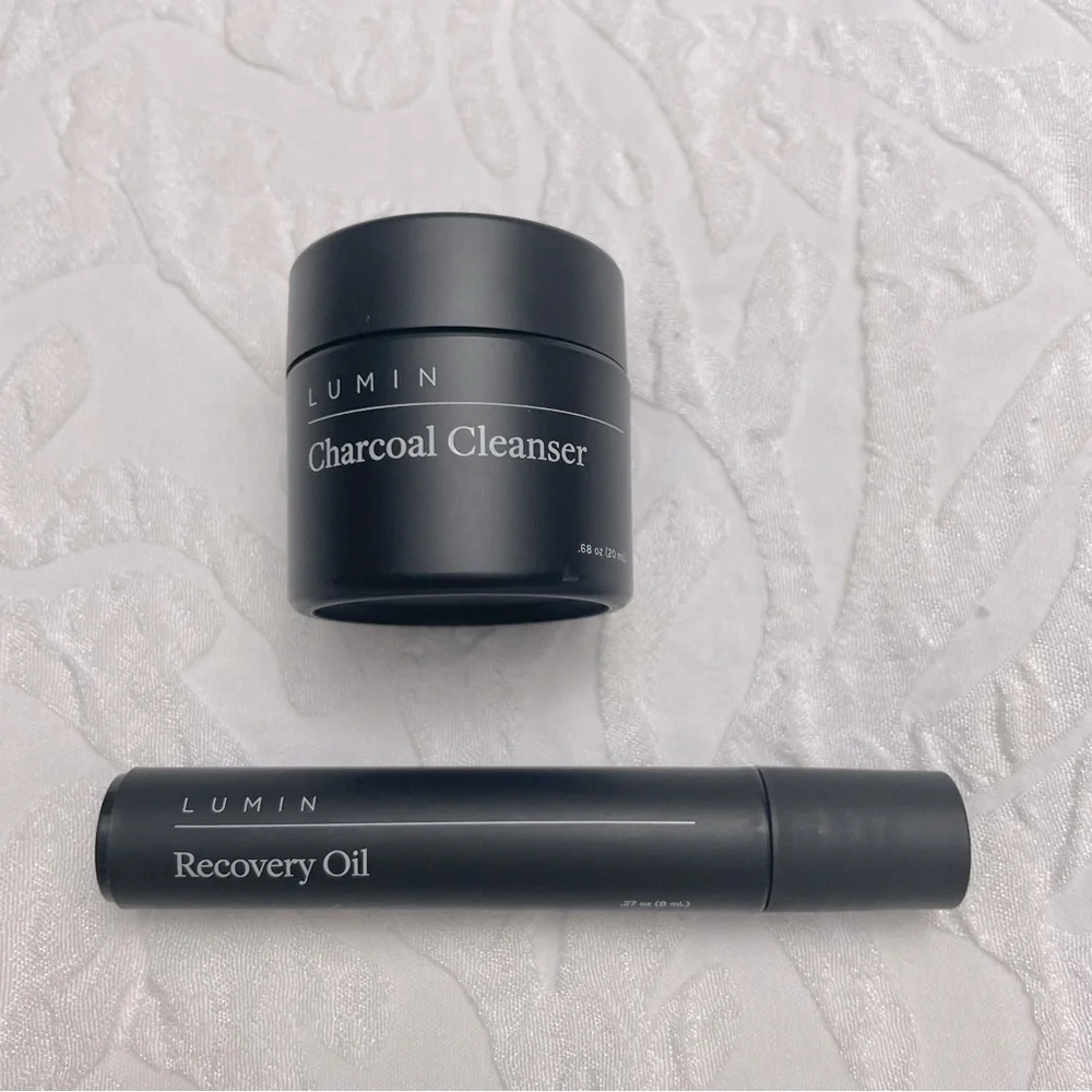 Lumin Men’s Charcoal Cleanser and Recovery Oil (Bundle of 2 )