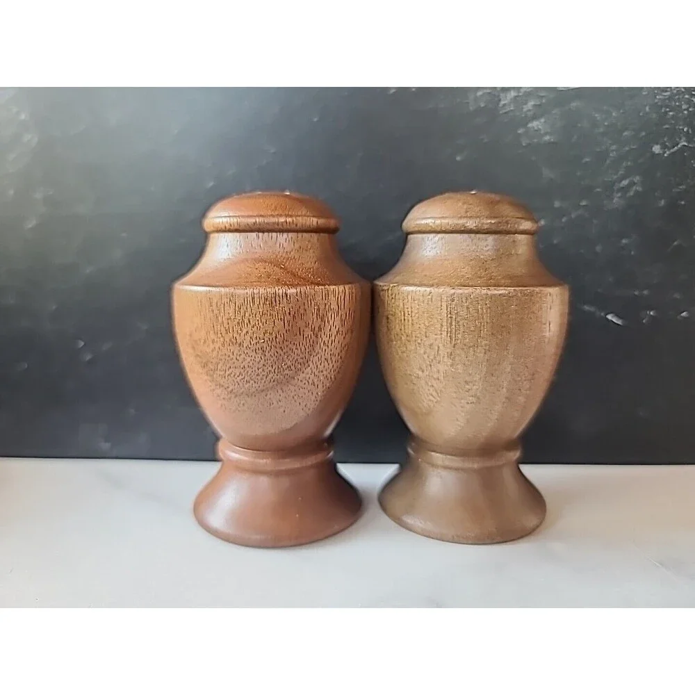Vintage Wooden Salt And Pepper Shakers, READ