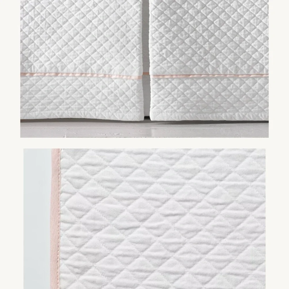 Restoration Hardware Washed Diamond Matlesse Crib Skirt in Petal