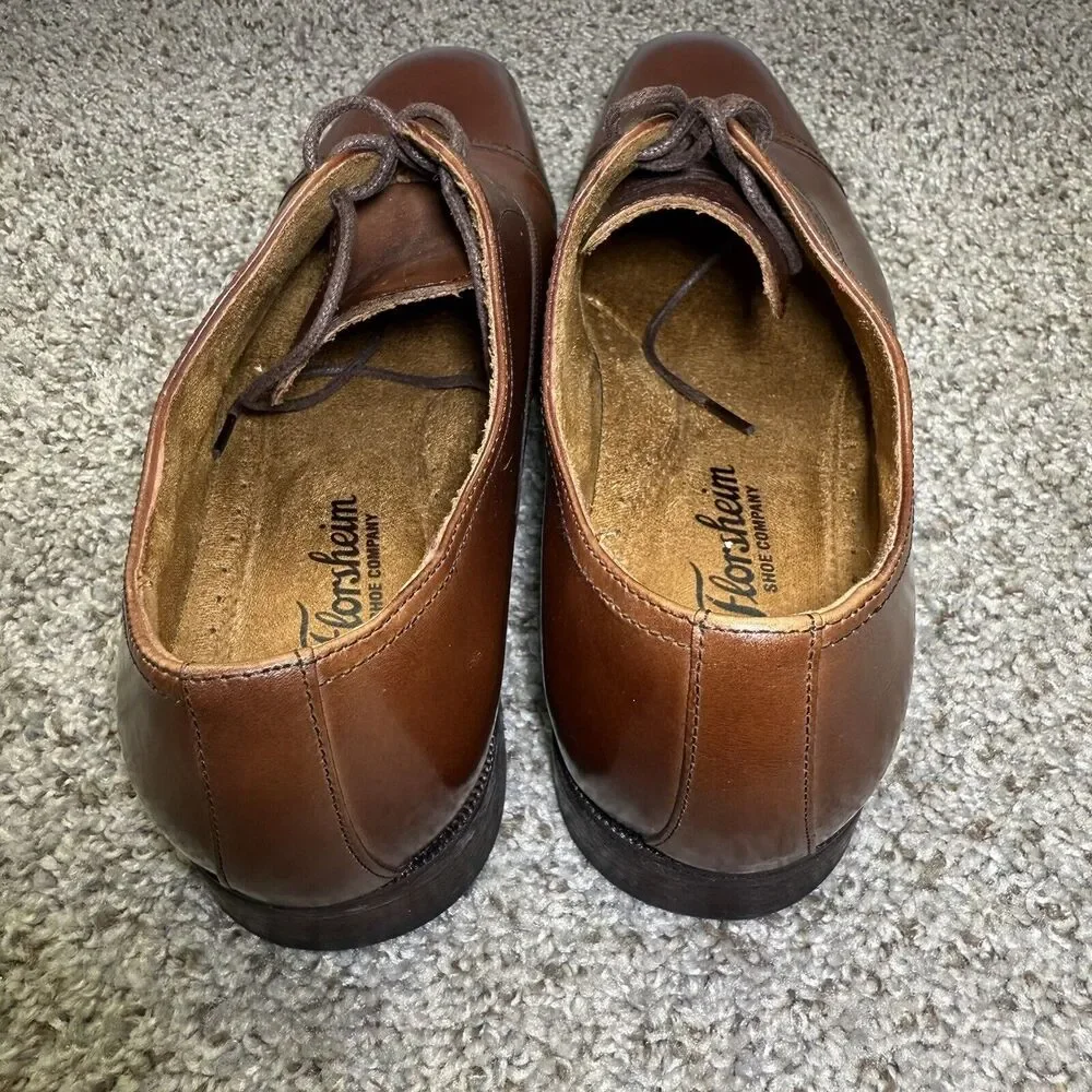Florsheim Men's Francisco Cognac Cap-Toe Oxford 11528-221 Memory Foam Size 8.5D