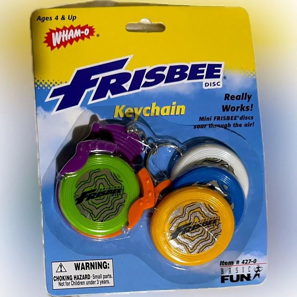 VTG 1999 RARE WHAM-O FRISBEE DISC KEYCHAIN MINIATURE TOY COLLECTIBLE FUN 427-0