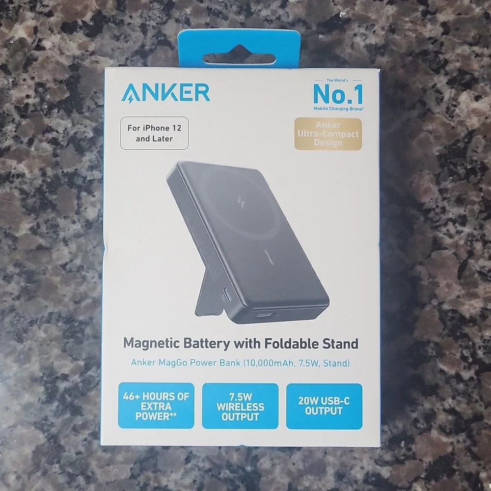 ANKER Magnetic Battery with Foldable Stand for IPhone 12 and later new 46+ hours