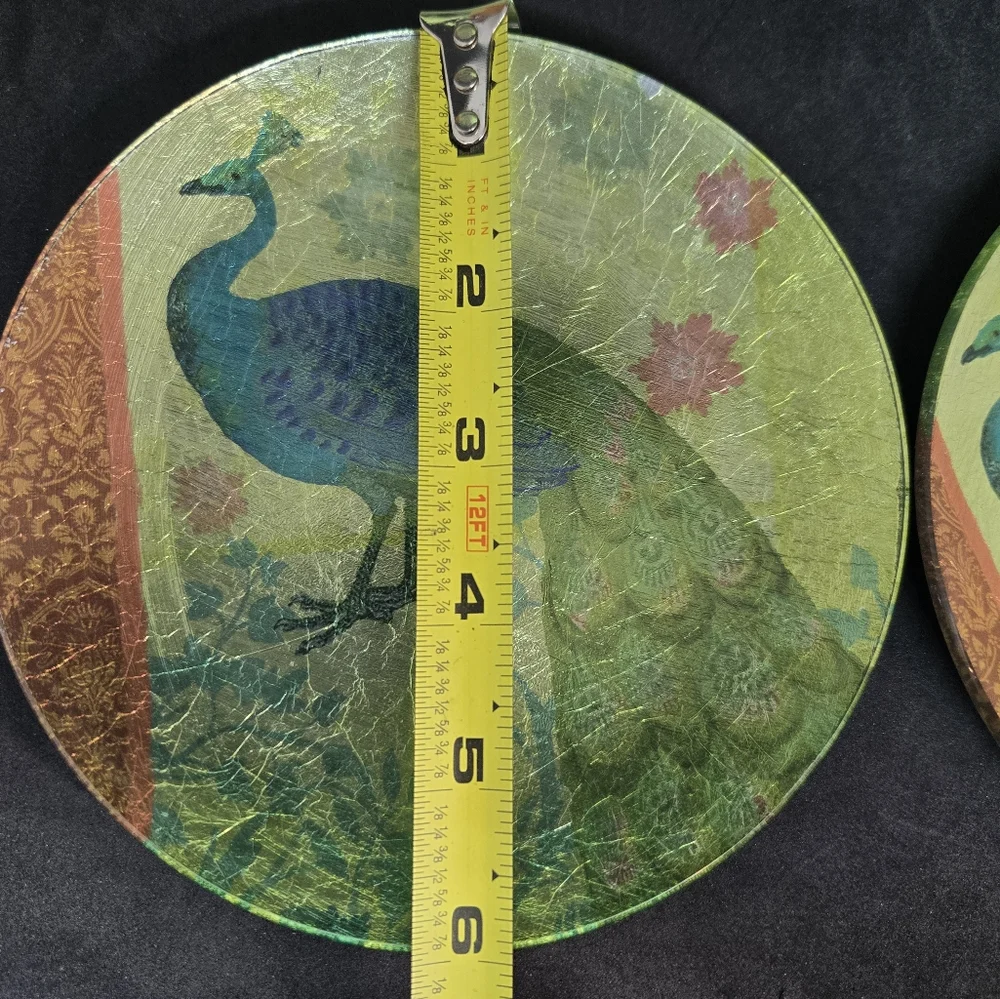 Pier 1 Imports Peacock Appetizer Plate Set