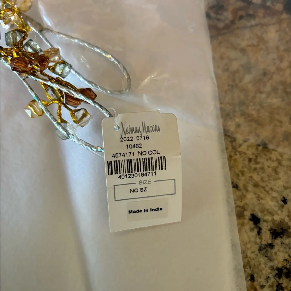 Beaded garland brown shades NWT Neiman Marcus 6 ft long
