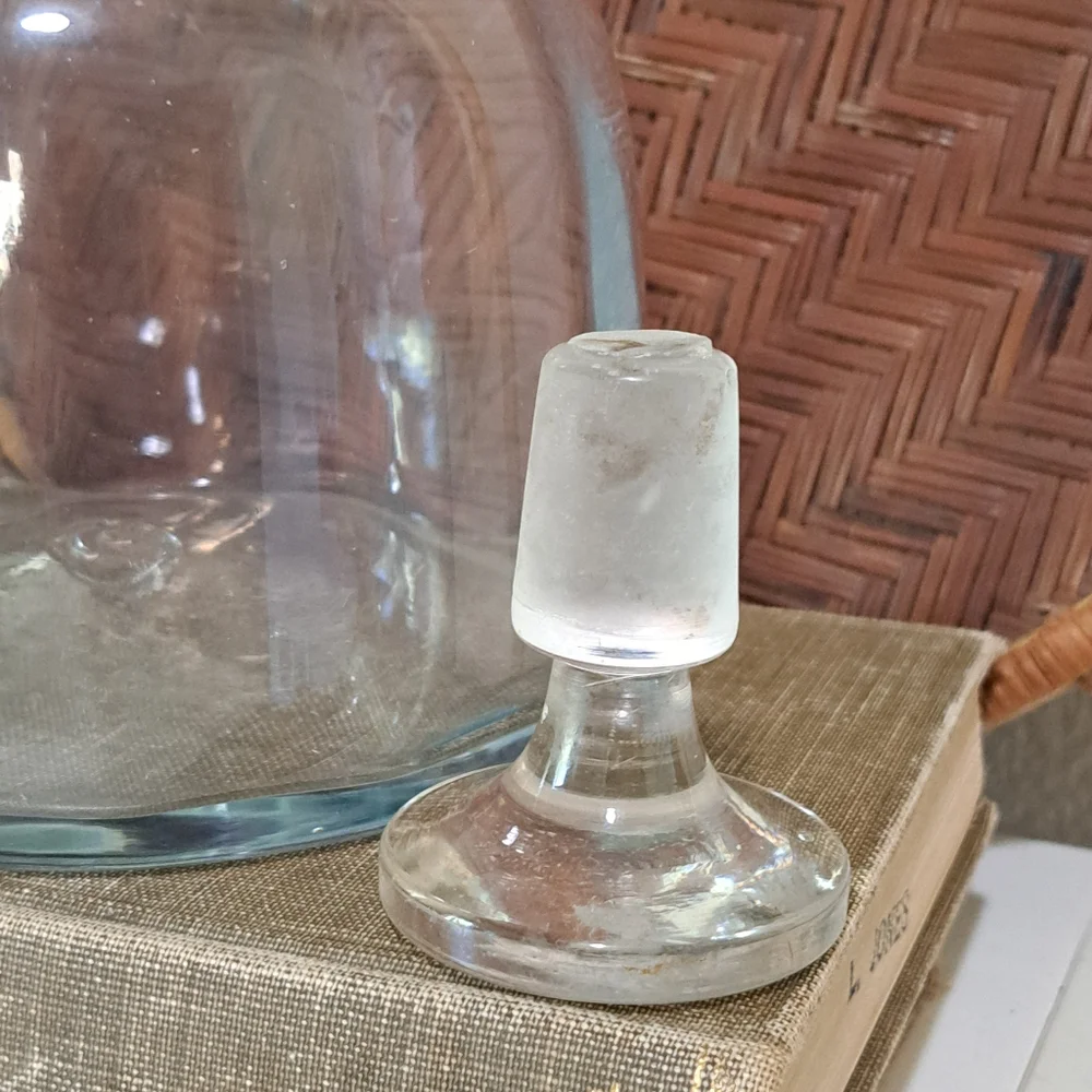 VINTAGE Blown Glass Ship Decanter & Glass Stopper