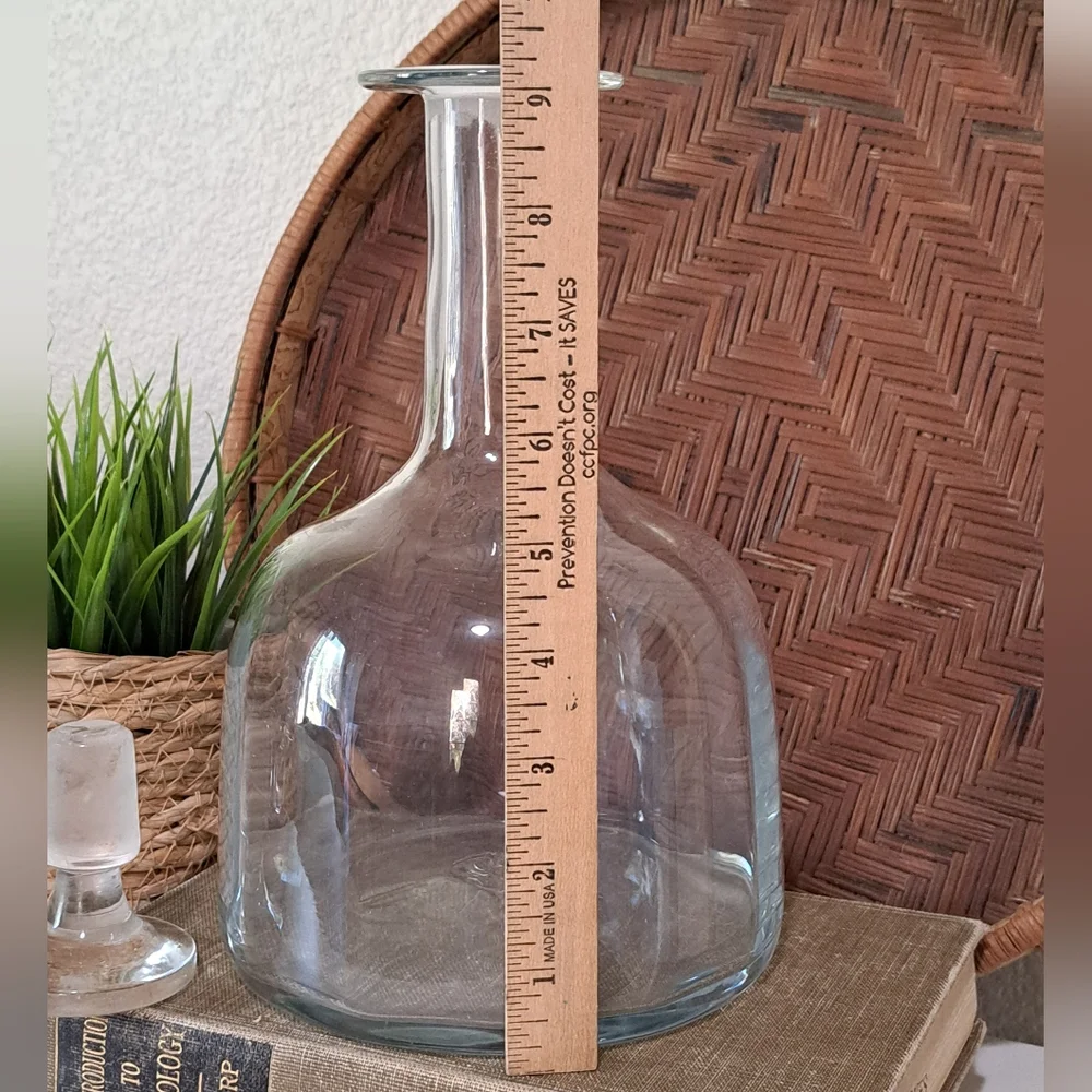 VINTAGE Blown Glass Ship Decanter & Glass Stopper