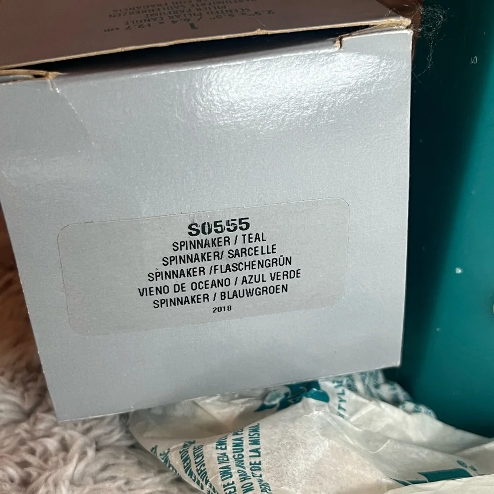 Partylite Pillar Candle Spinnaker Teal S0555 2.5”x5.5”