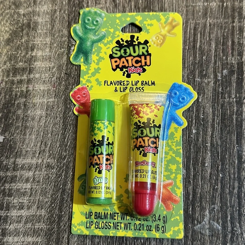 🍋‍🟩🍋‍🟩Sour Patch Flavored Lip Balm and Gloss Set🍋‍🟩🍋‍🟩