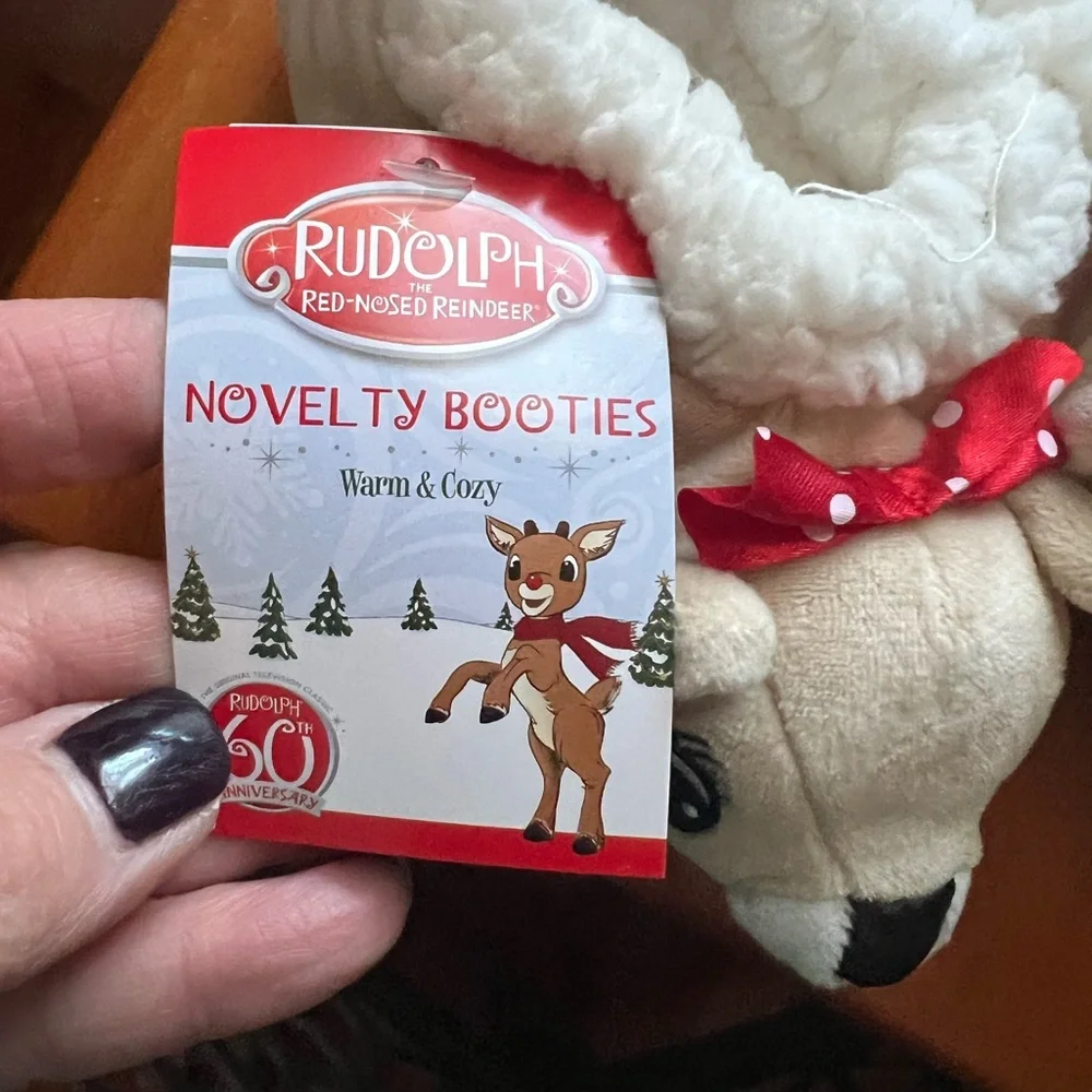 NWT-Rudolph The Red Nose Reindeer - Toddler Girl Booties Slippers