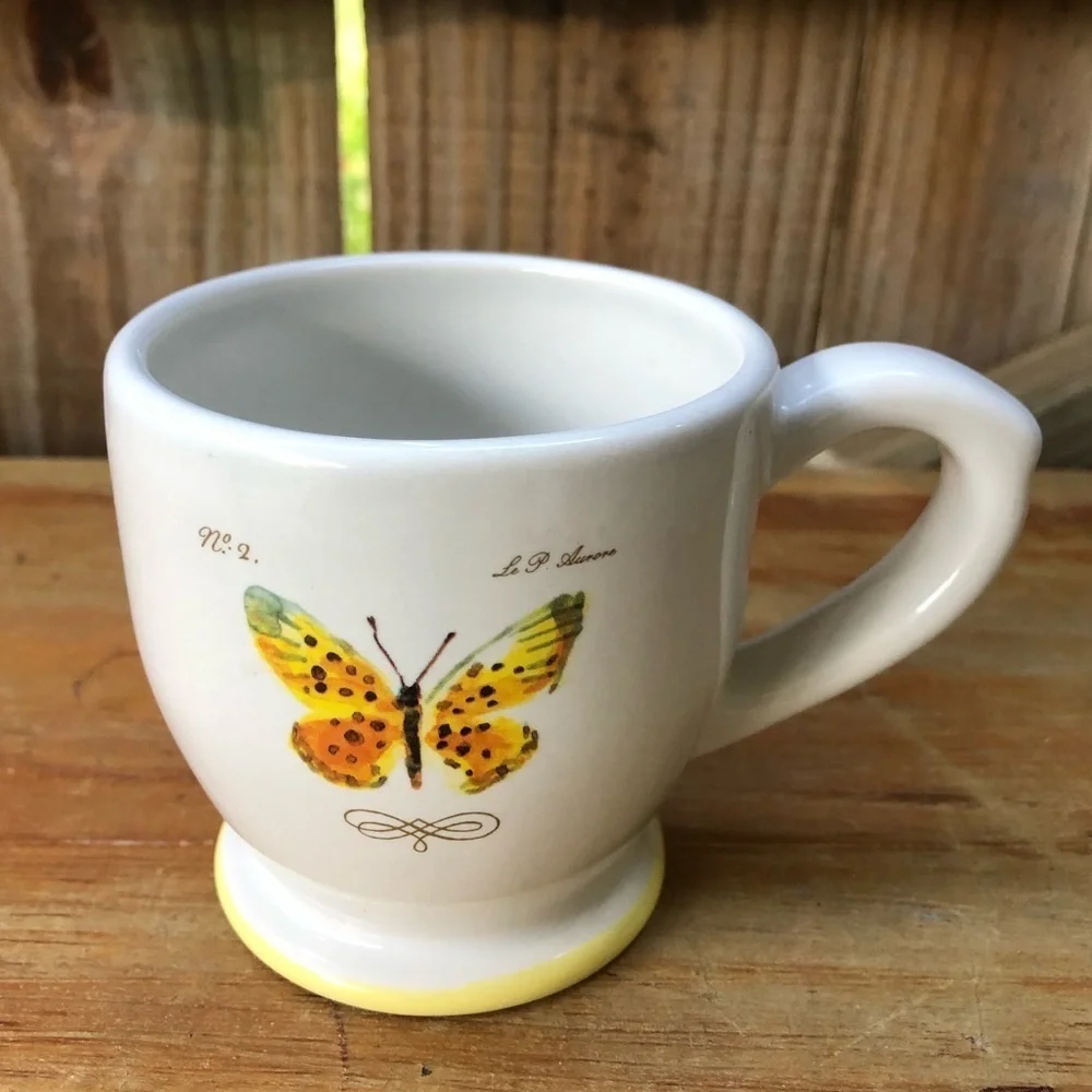 Williams Sonoma Butterfly 8oz Footed Tea Cup by Marc Lacaze 2008