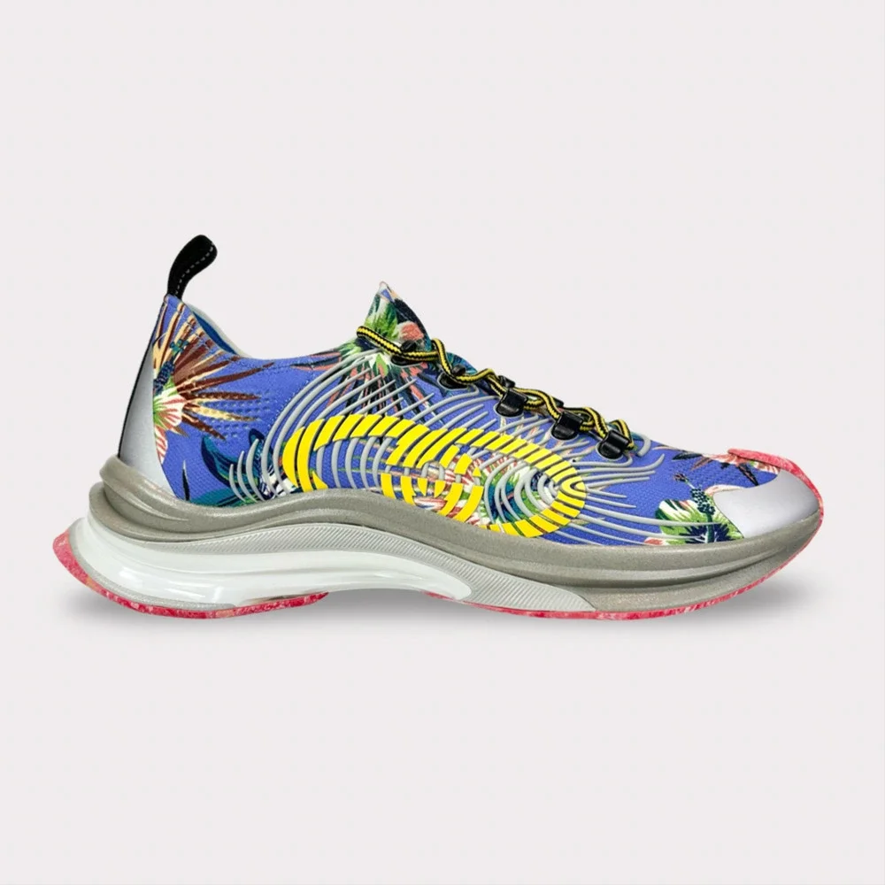 Gucci Technical Knit Floral Run Sneaker - Men’s 10